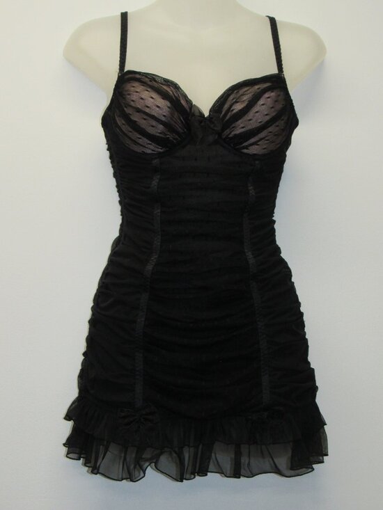 Victoria's Secret Other - Vtg Y2K Sexy Little Things Victoria's Secret 34C Mesh Ruched Mini Slip Dress